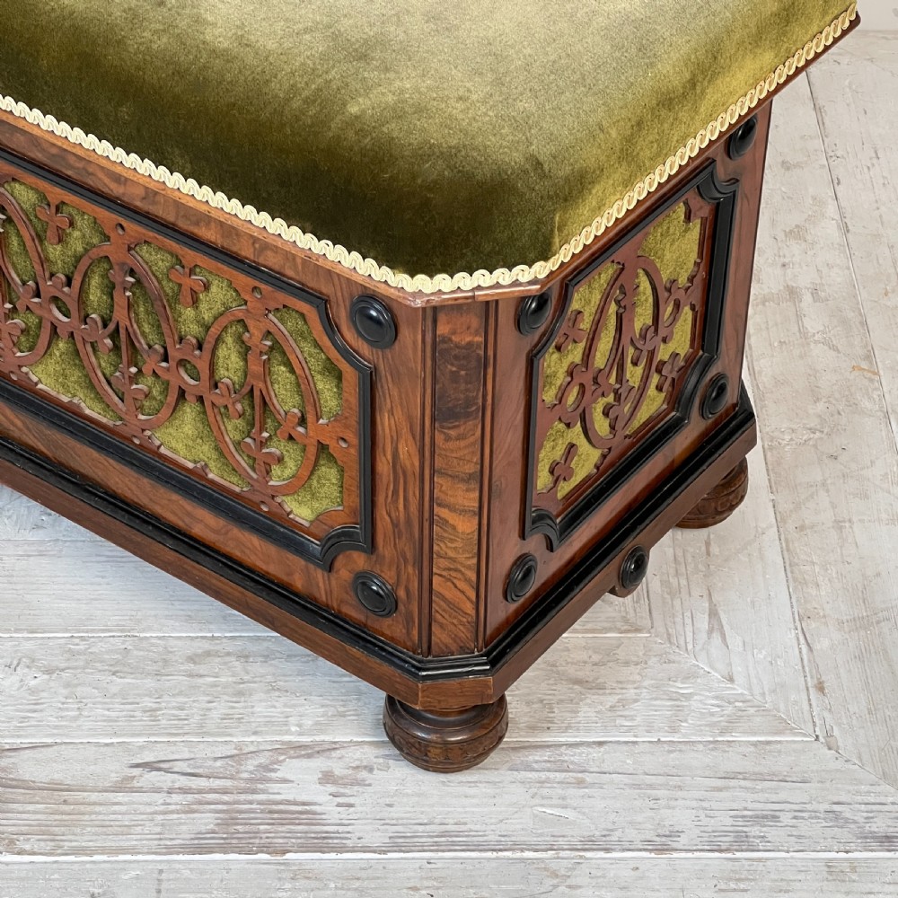 A Victorian Burr Walnut And Ebonised Ottoman View IV