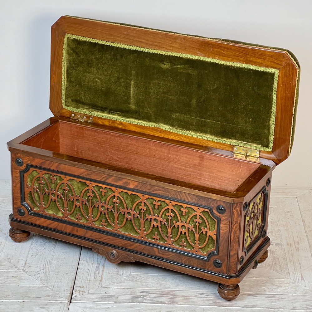 A Victorian Burr Walnut And Ebonised Ottoman View V