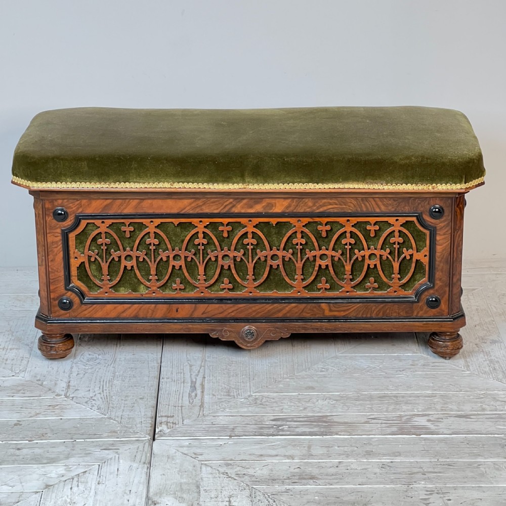 A Victorian Burr Walnut And Ebonised Ottoman View VIII