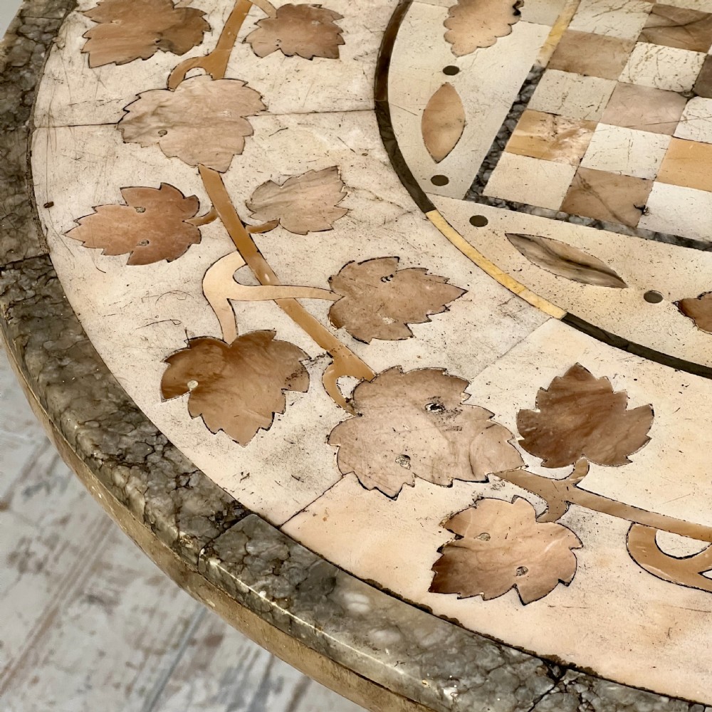 An Italian Antique Alabaster Games Or Wine Table View IV