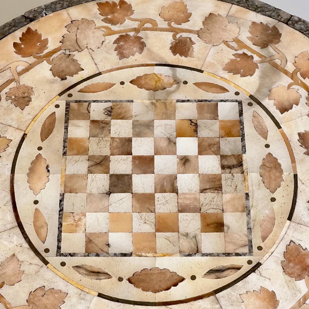 An Italian Antique Alabaster Games Or Wine Table View VII