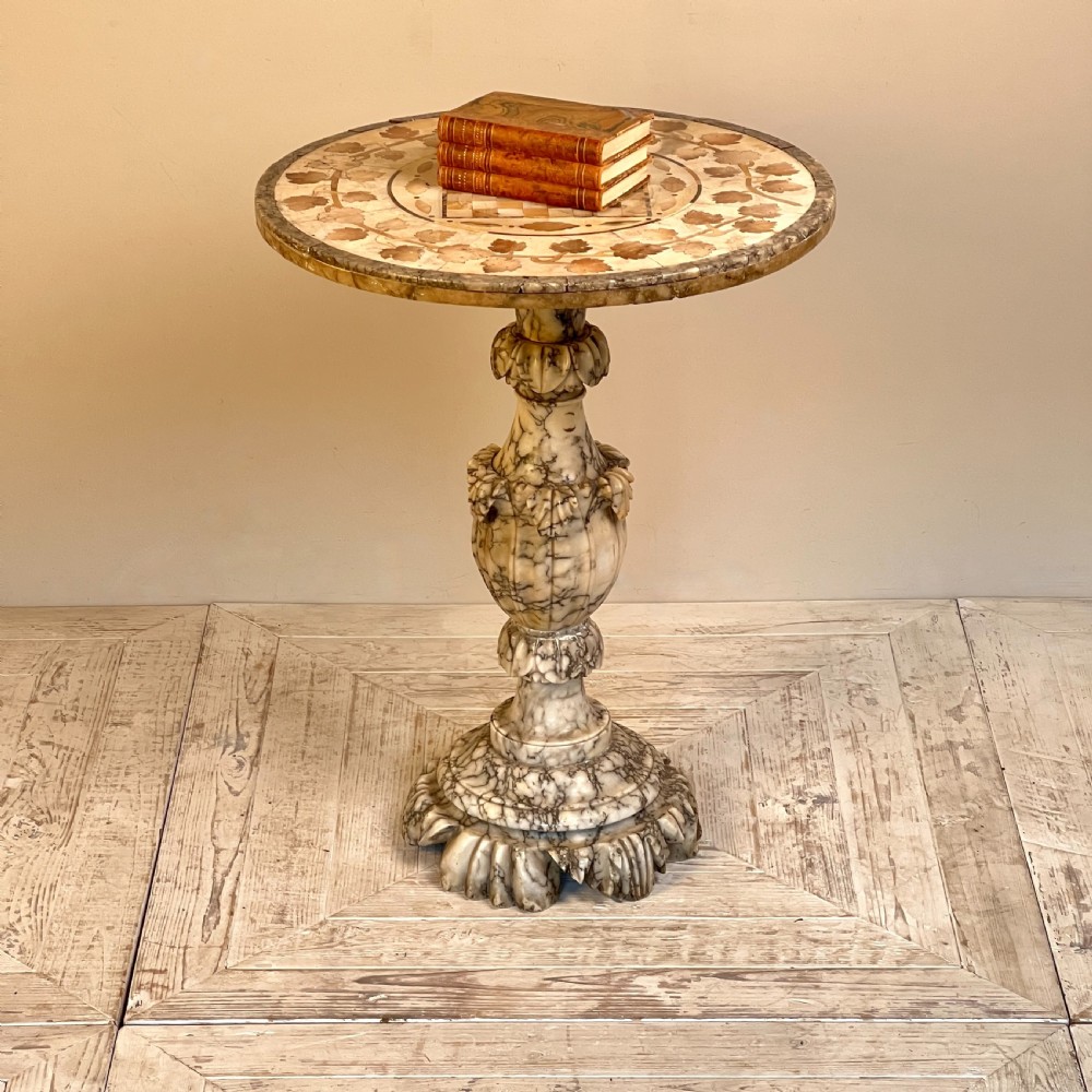 An Italian Antique Alabaster Games Or Wine Table View VIII