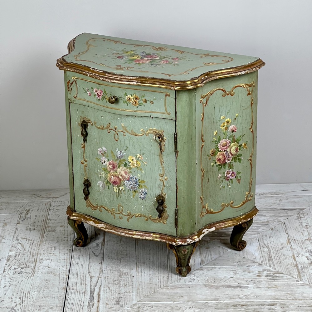 A Pair Of C19th Venetian Hand Painted Bedside Cabinets  View V