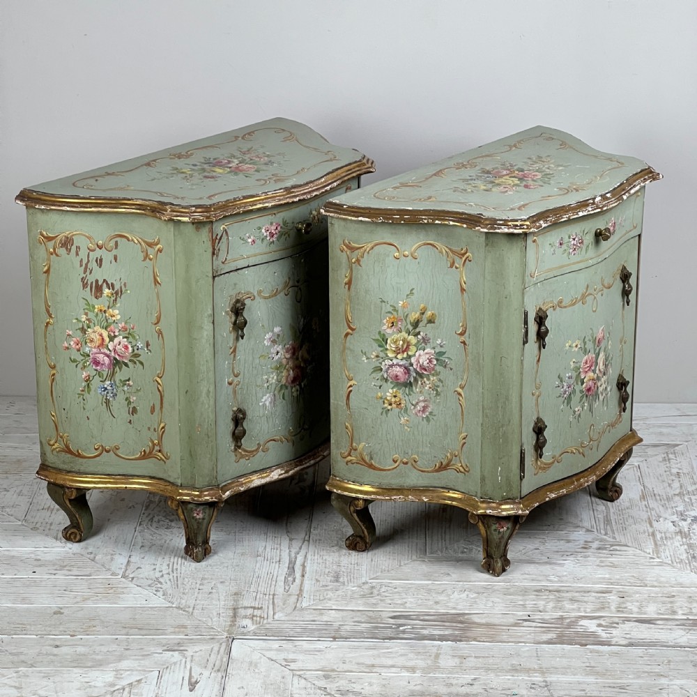 A Pair Of C19th Venetian Hand Painted Bedside Cabinets  View VI