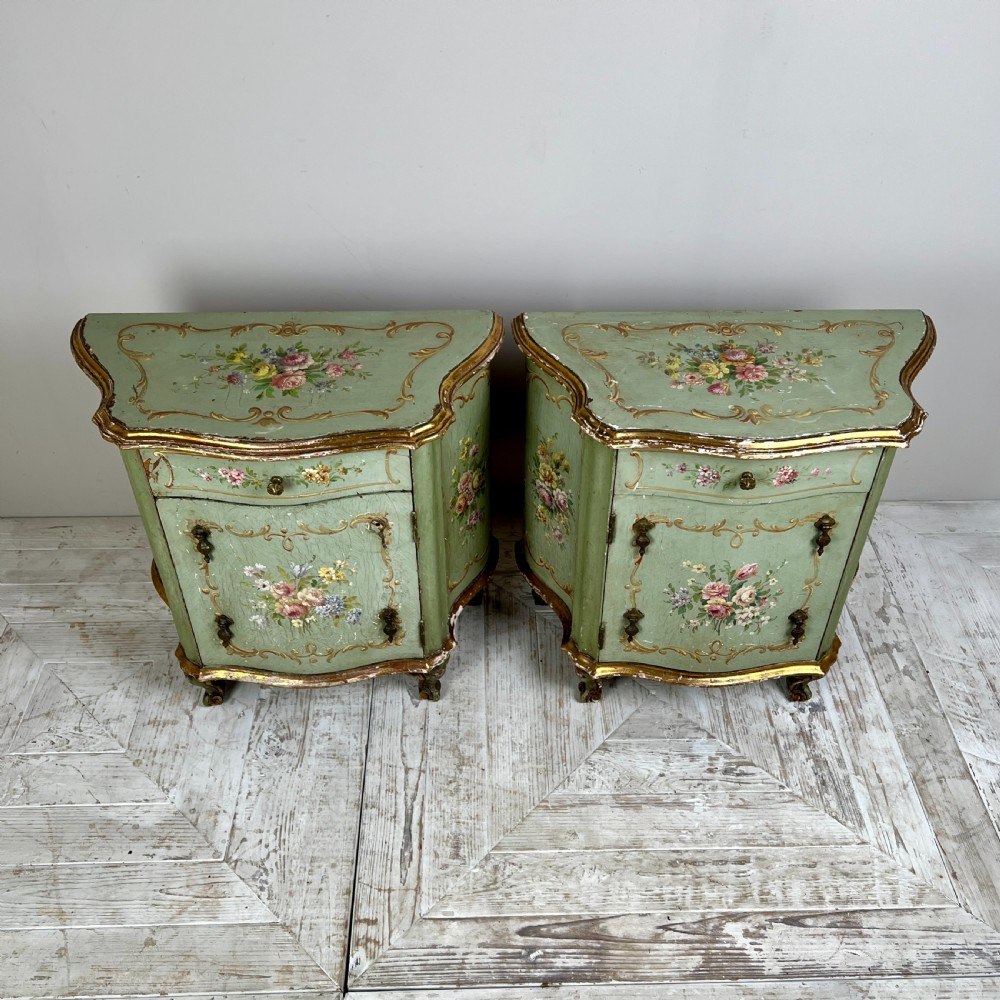 A Pair Of C19th Venetian Hand Painted Bedside Cabinets  View VIII