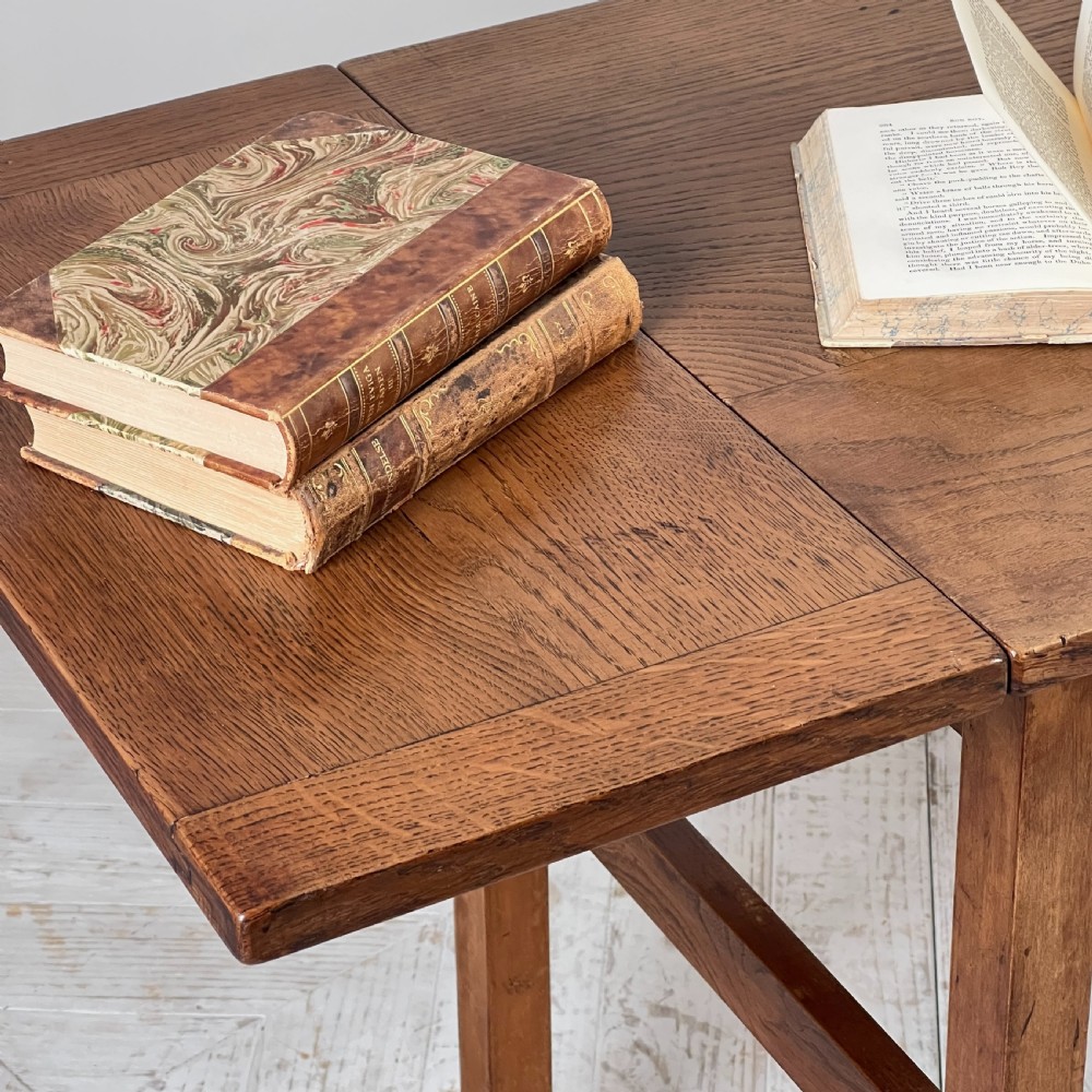A Vintage English Oak Drop Leaf Desk View VIII