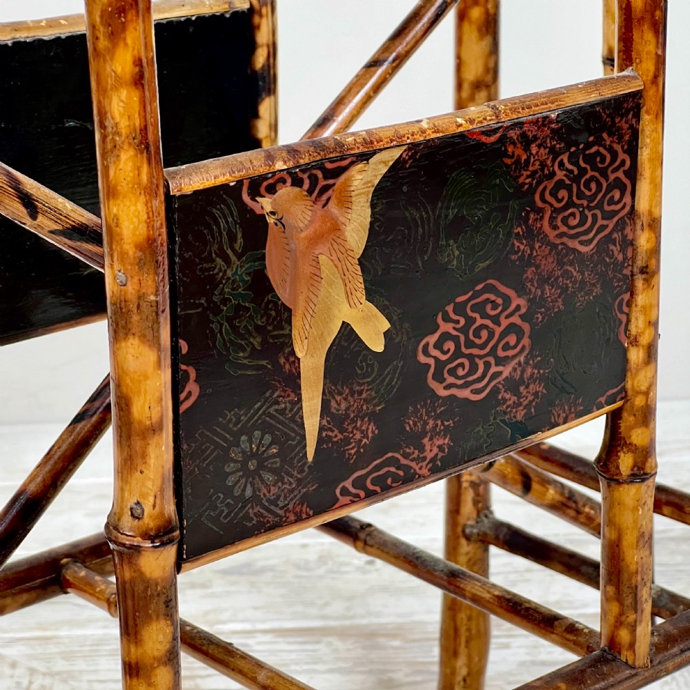 Antique Chinoiserie Bamboo Magazine Rack View II