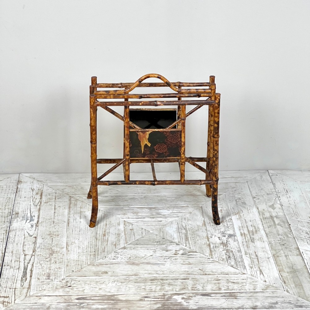 Antique Chinoiserie Bamboo Magazine Rack View III