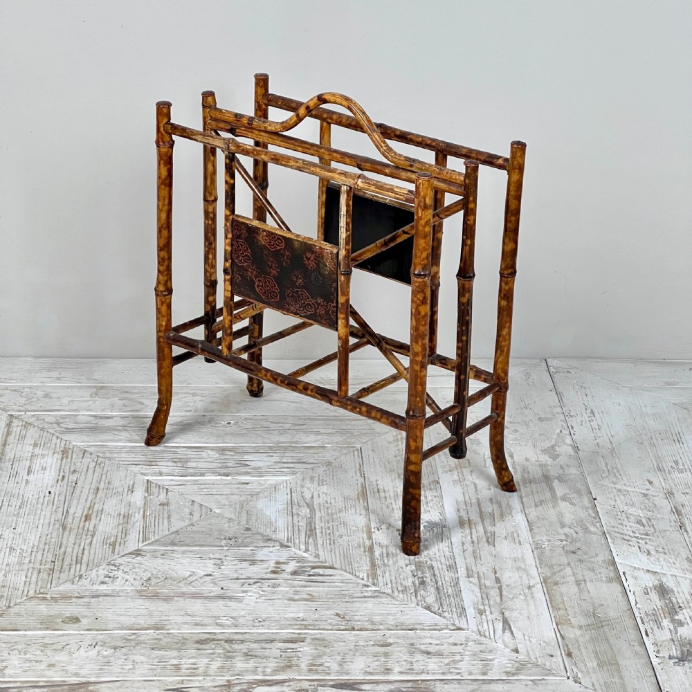 Antique Chinoiserie Bamboo Magazine Rack View V