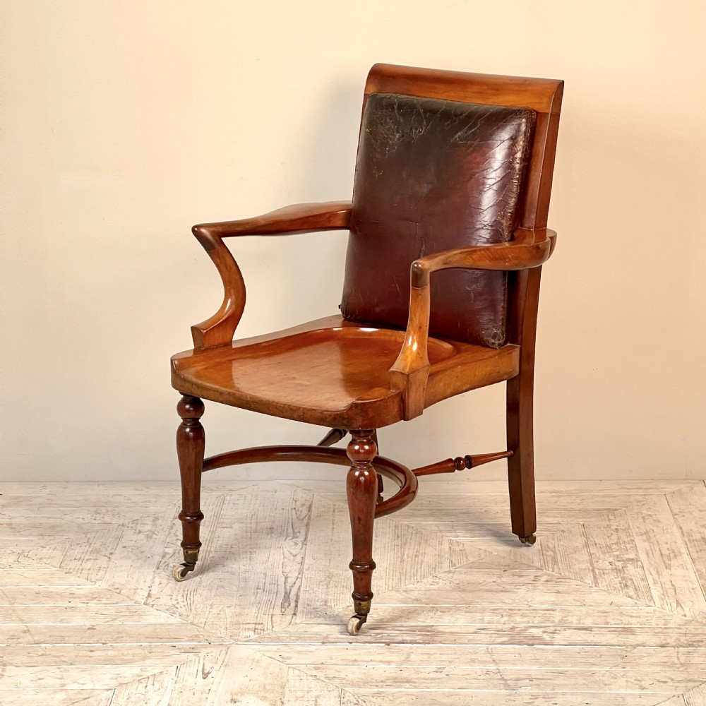 C19th Mahogany Library Or Desk Chair By Heal's Of London