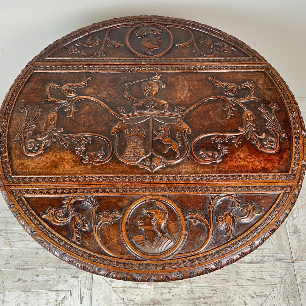 A Gibraltarian Carved Drop Leaf Bobbin Table  View IX