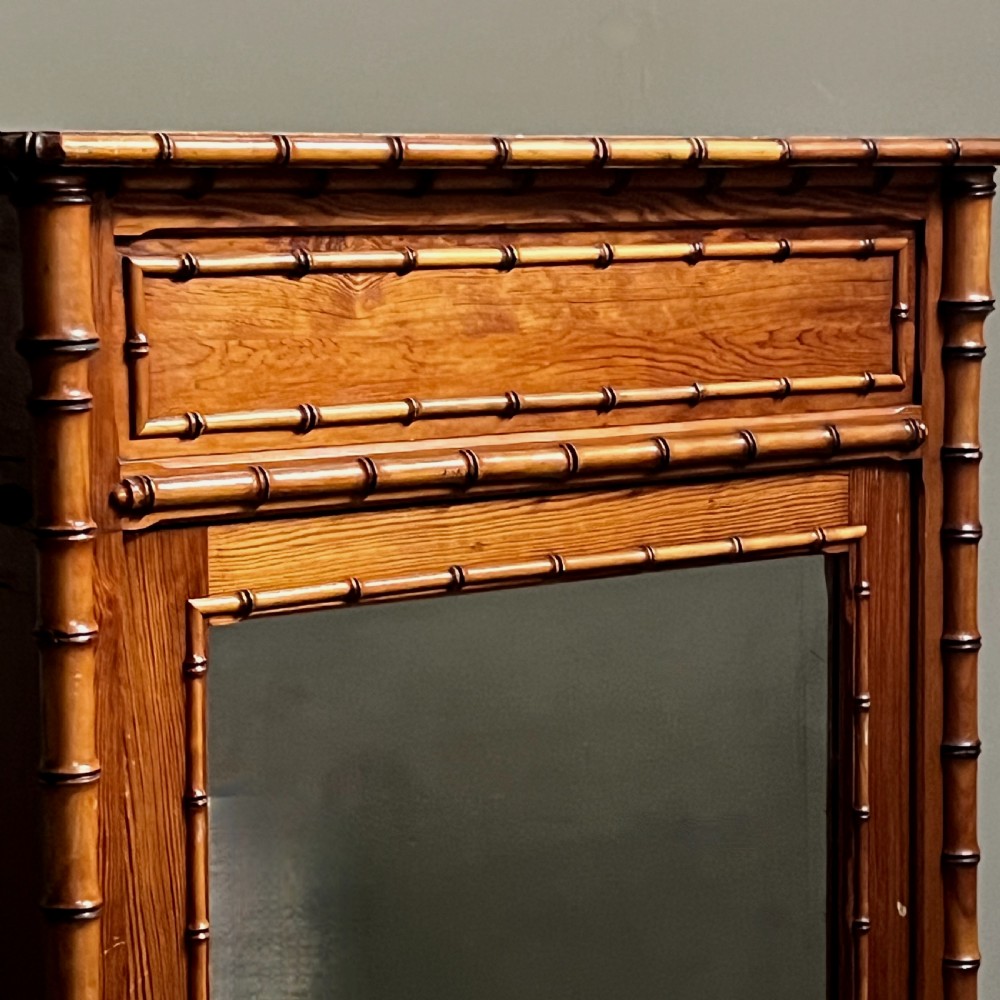 French Faux Bamboo Mirrored Armoire View III