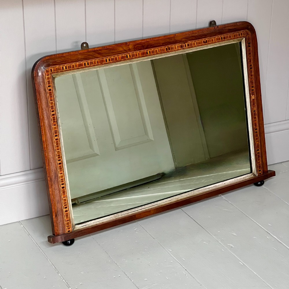 Edwardian Inlaid Overmantel Mirror View II
