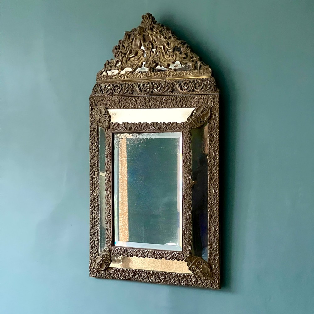 A C19th Continental Repousse Marginal Wall Mirror