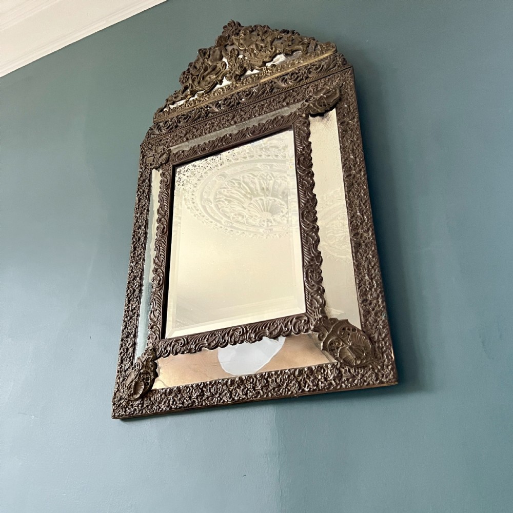 A C19th Continental Repousse Marginal Wall Mirror View V