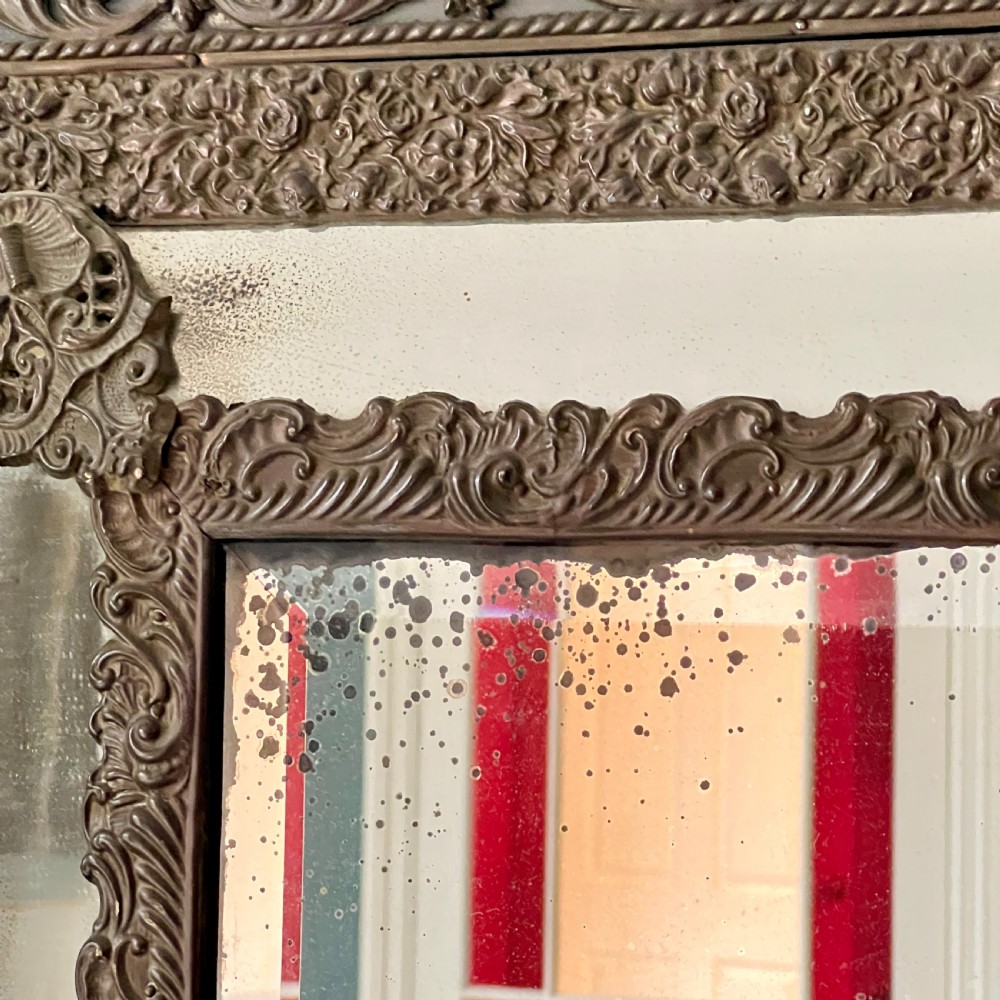 A C19th Continental Repousse Marginal Wall Mirror View VI
