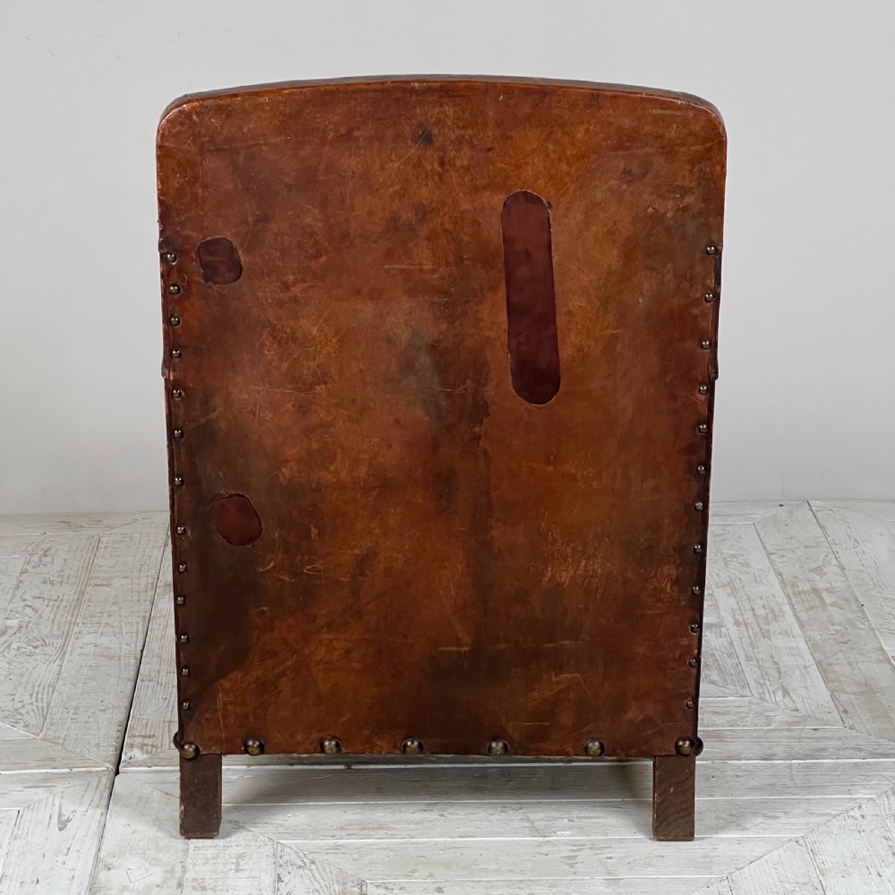 Antique Leather Club Chair View IV