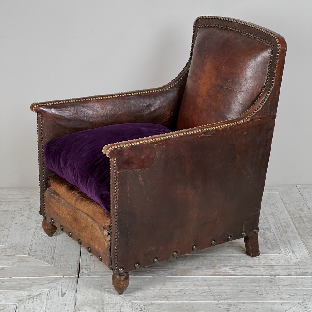 Antique Leather Club Chair View IV