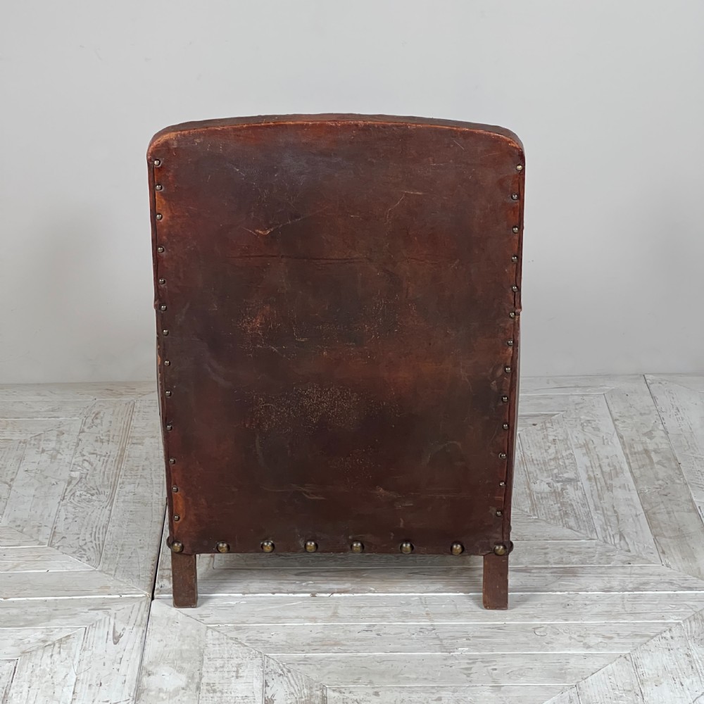 Antique Leather Club Chair View V
