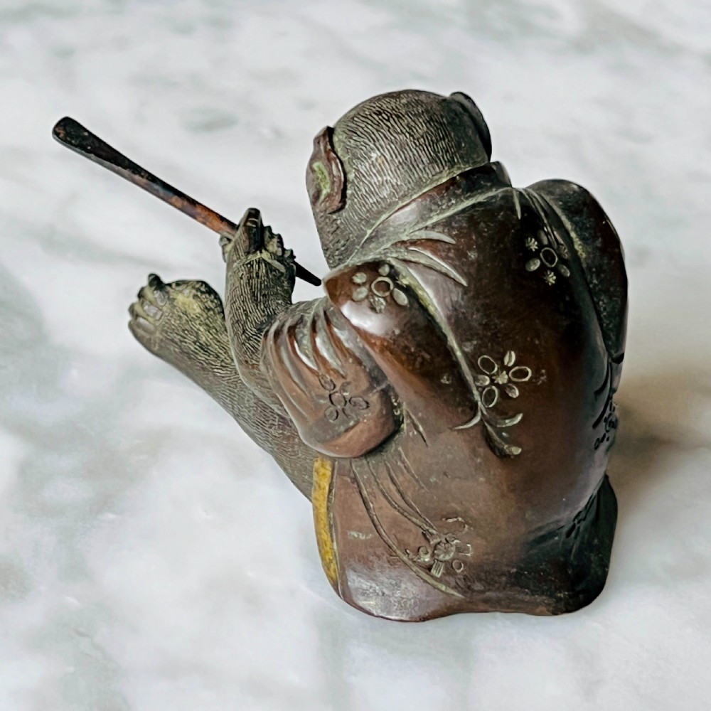 Small Meiji Japanese Bronze Figure Of A Monkey View III