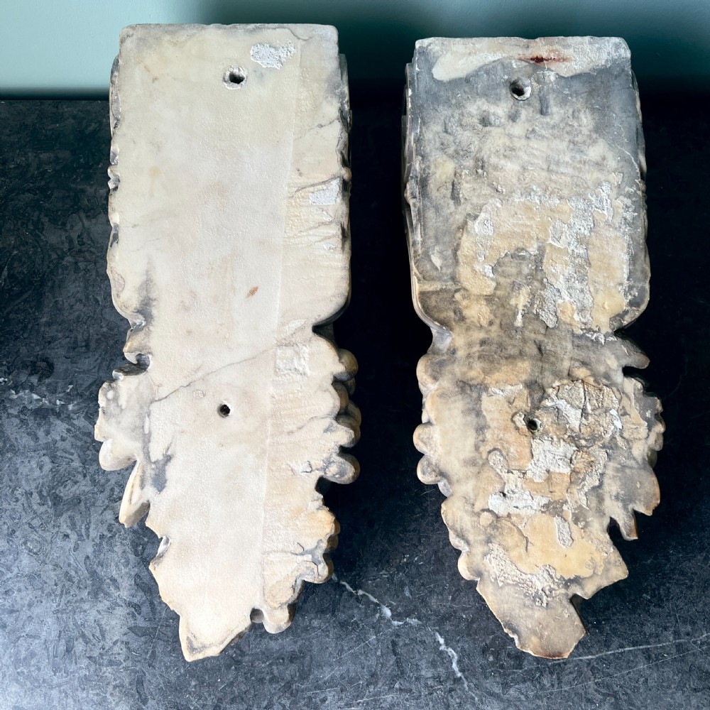 A Pair Of  19Th Century Carved Marble Decorative Corbels  View VII
