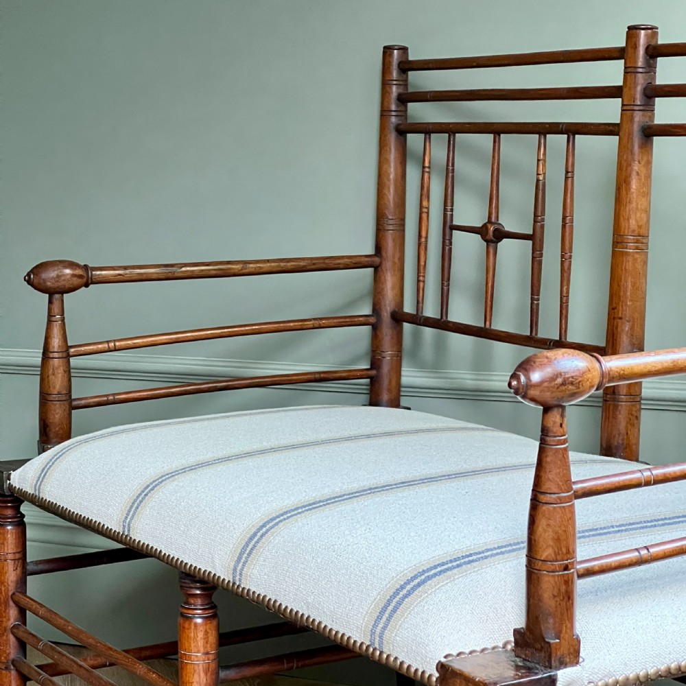 A Rare Walnut Two Seater Argyle Settee By Liberty & Co. London View III
