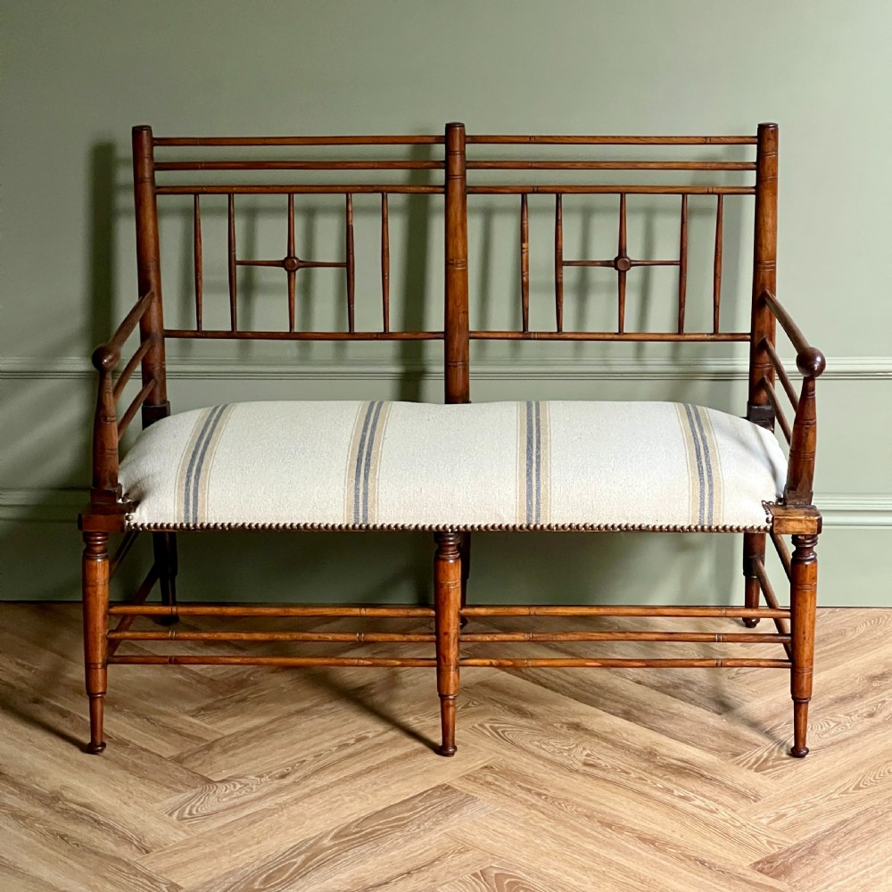 A Rare Walnut Two Seater Argyle Settee By Liberty & Co. London View IV