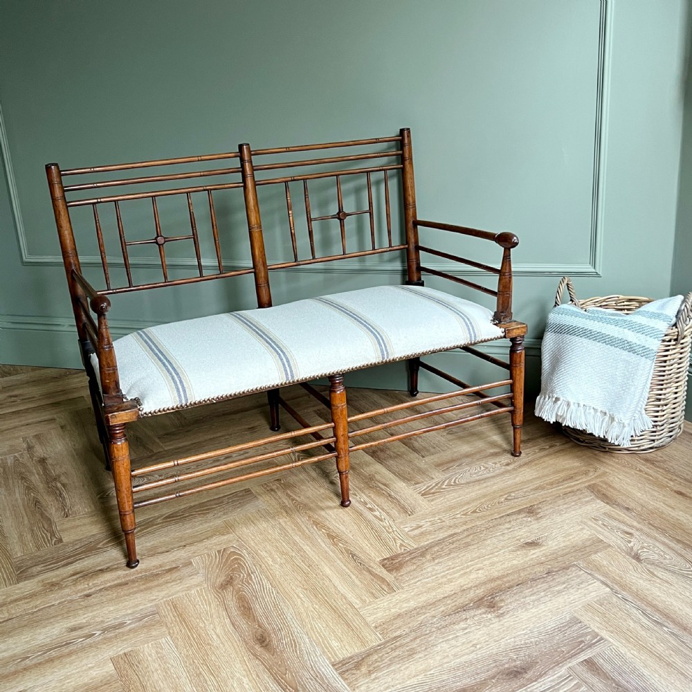 A Rare Walnut Two Seater Argyle Settee By Liberty & Co. London View VI