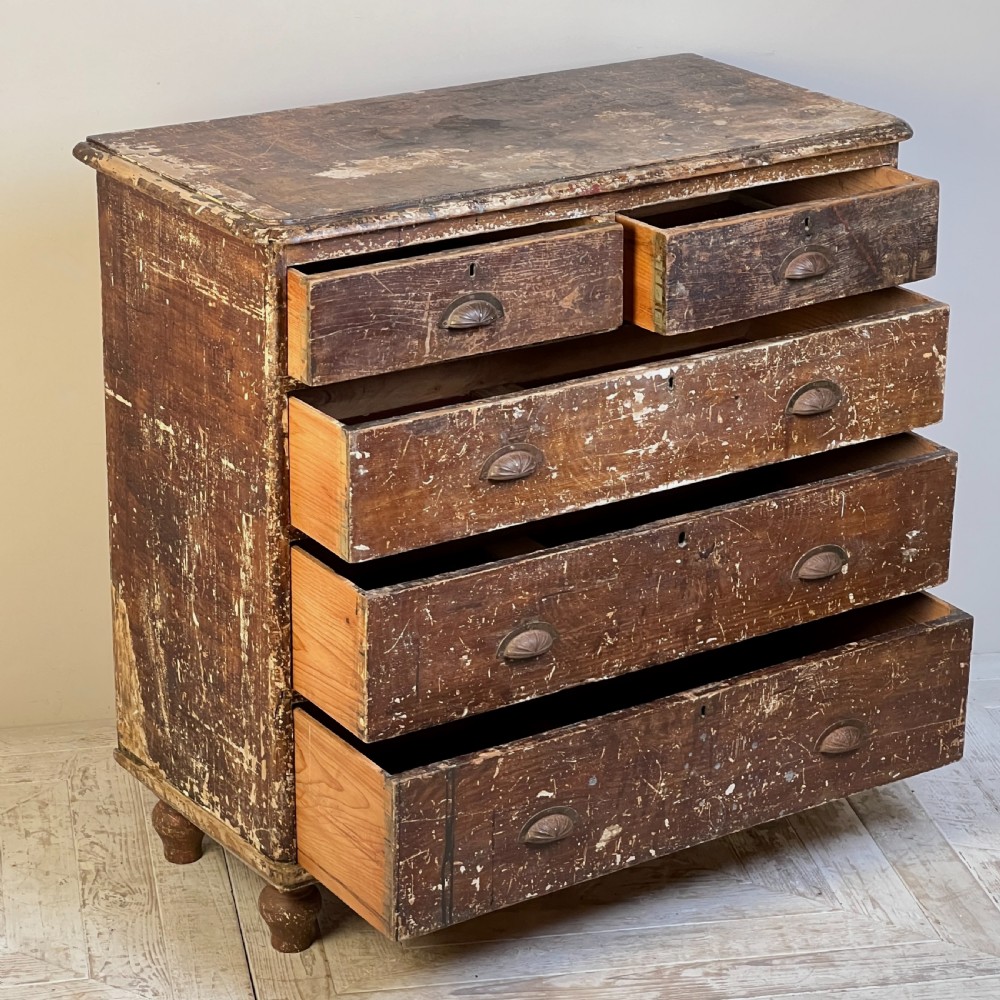 A Victorian Scumble Glazed Chest Of  Drawers View IV