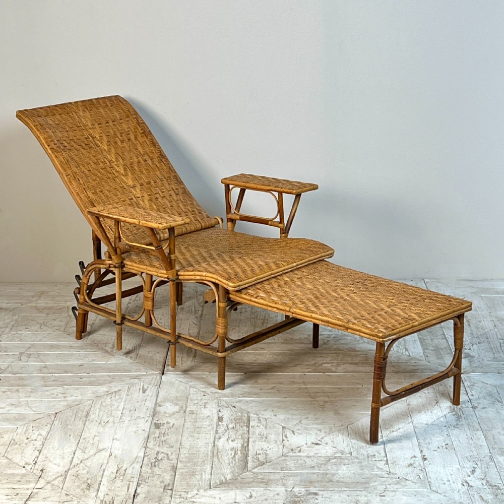 An Art Deco  French Caned Bamboo Steamer Chair  View II