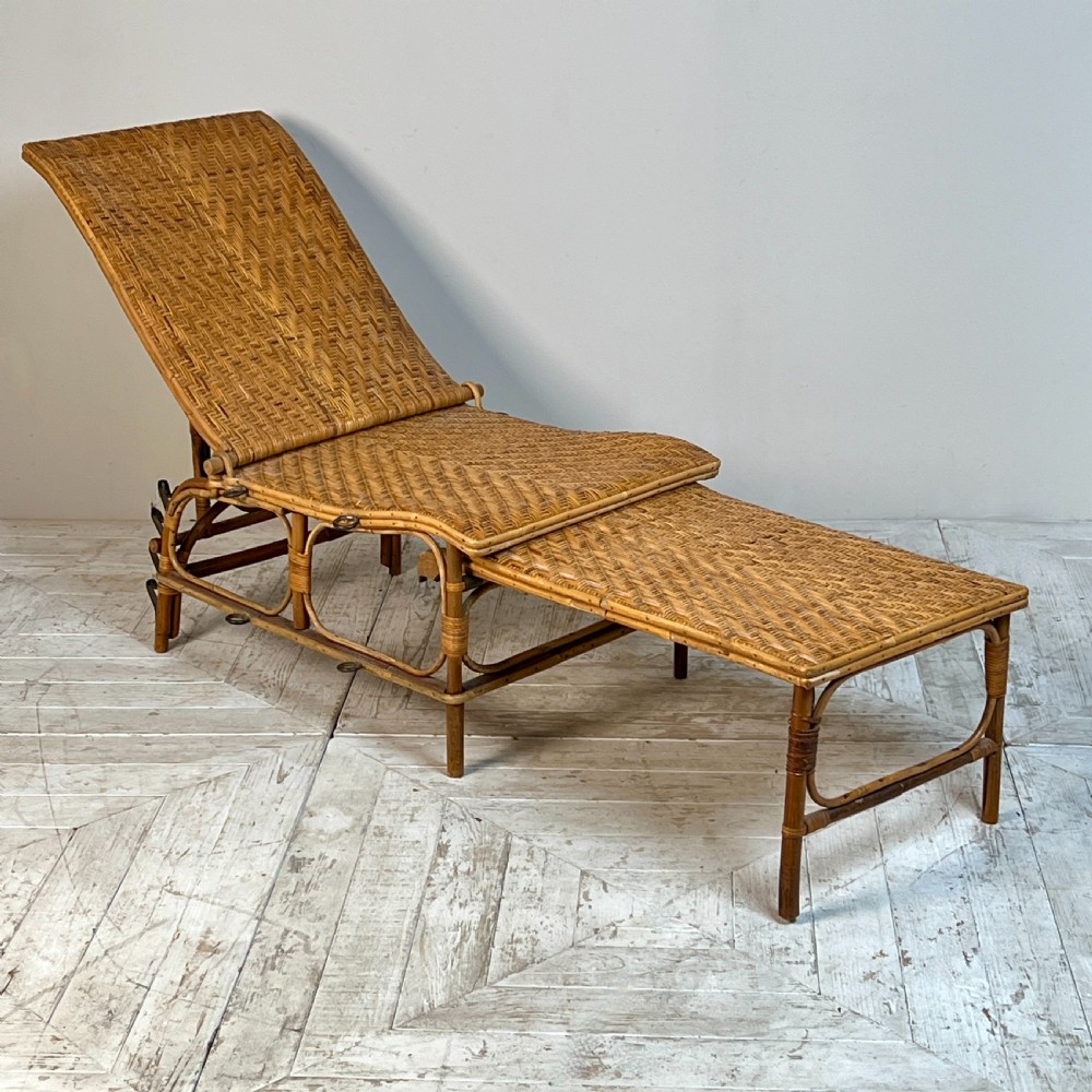 An Art Deco  French Caned Bamboo Steamer Chair  View III