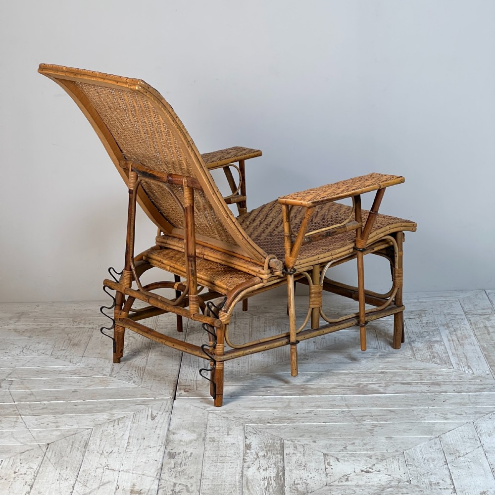 An Art Deco  French Caned Bamboo Steamer Chair  View IV