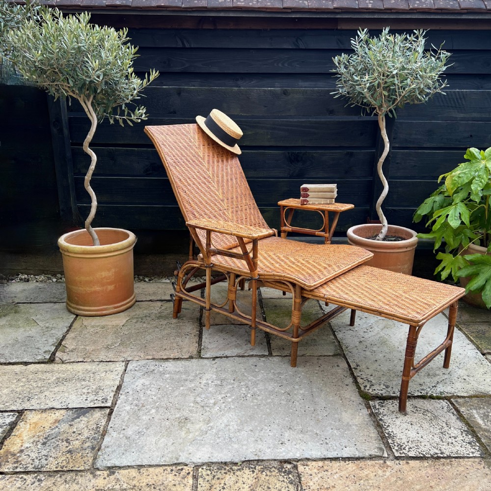 An Art Deco  French Caned Bamboo Steamer Chair  View VI