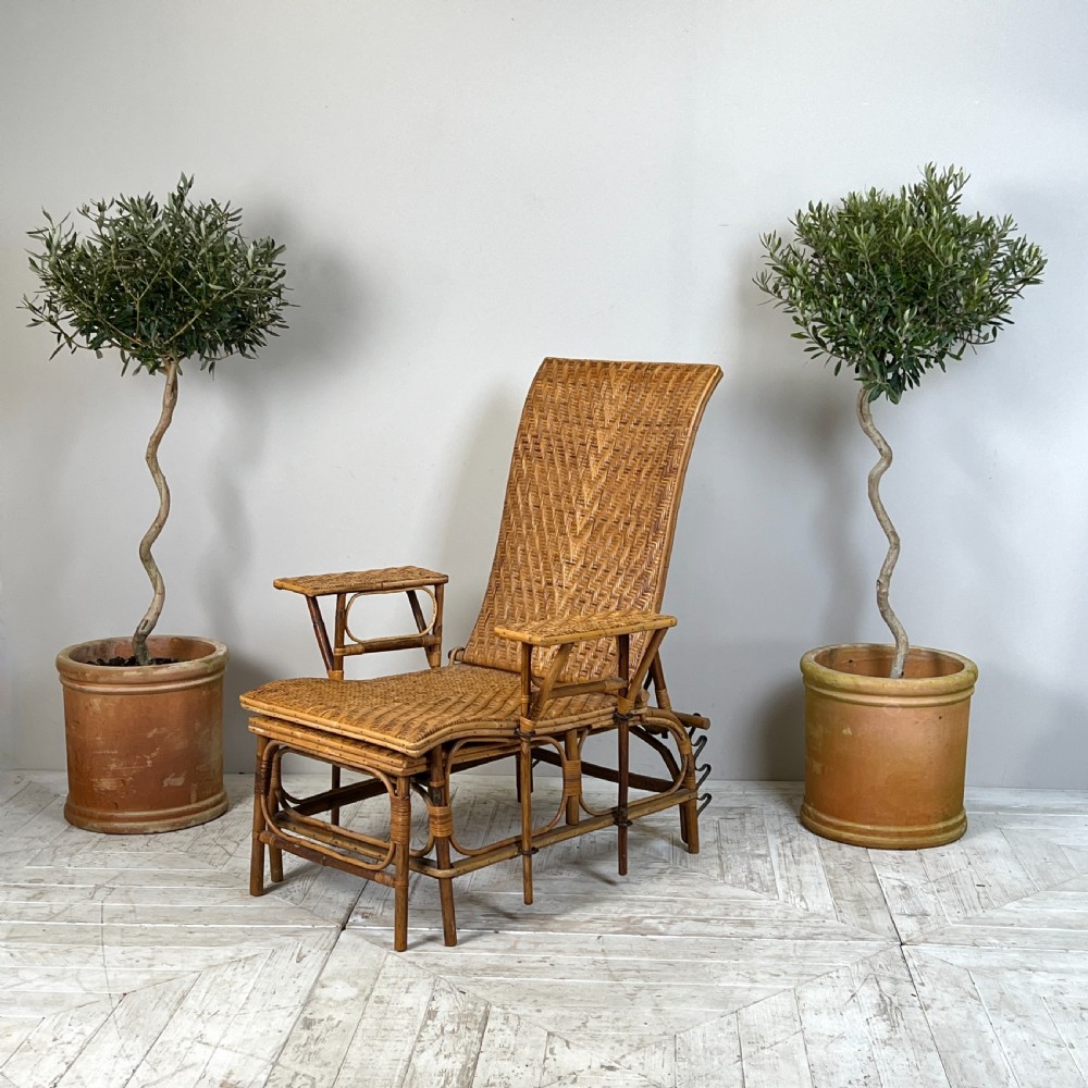 An Art Deco  French Caned Bamboo Steamer Chair  View VII