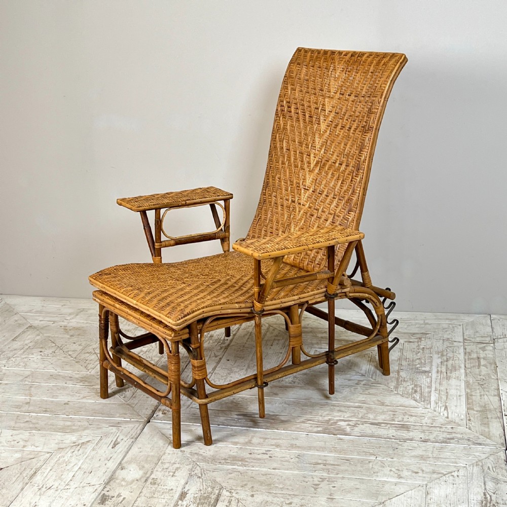 An Art Deco  French Caned Bamboo Steamer Chair  View IX