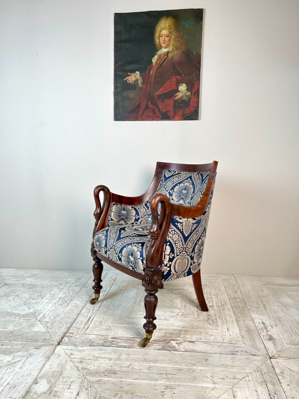 A William IV Mahogany Swan Neck Armchair View II