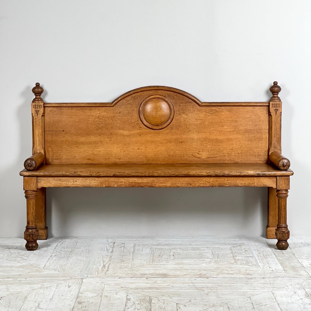 A Victorian Light Oak Hall Bench View V