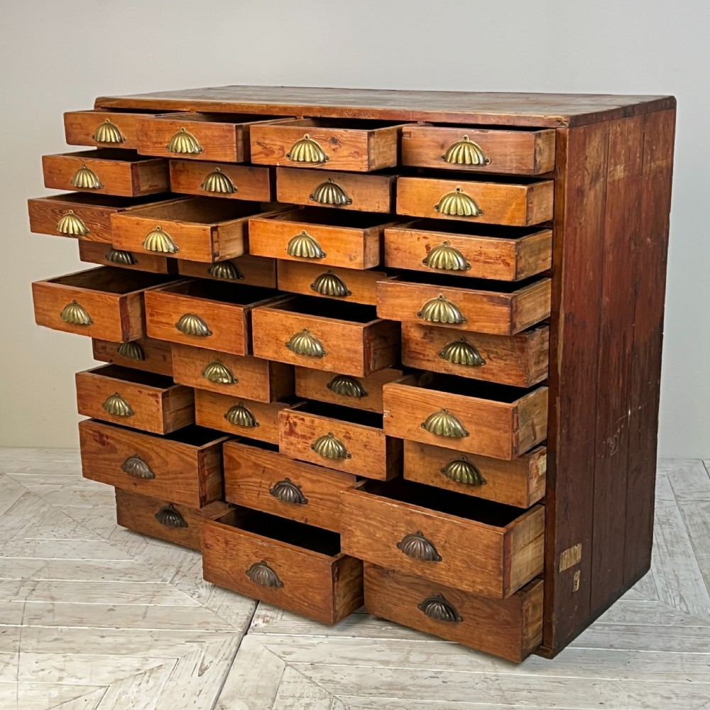 A Bank Of Graduated Chemist Drawers Circa 1890 View V
