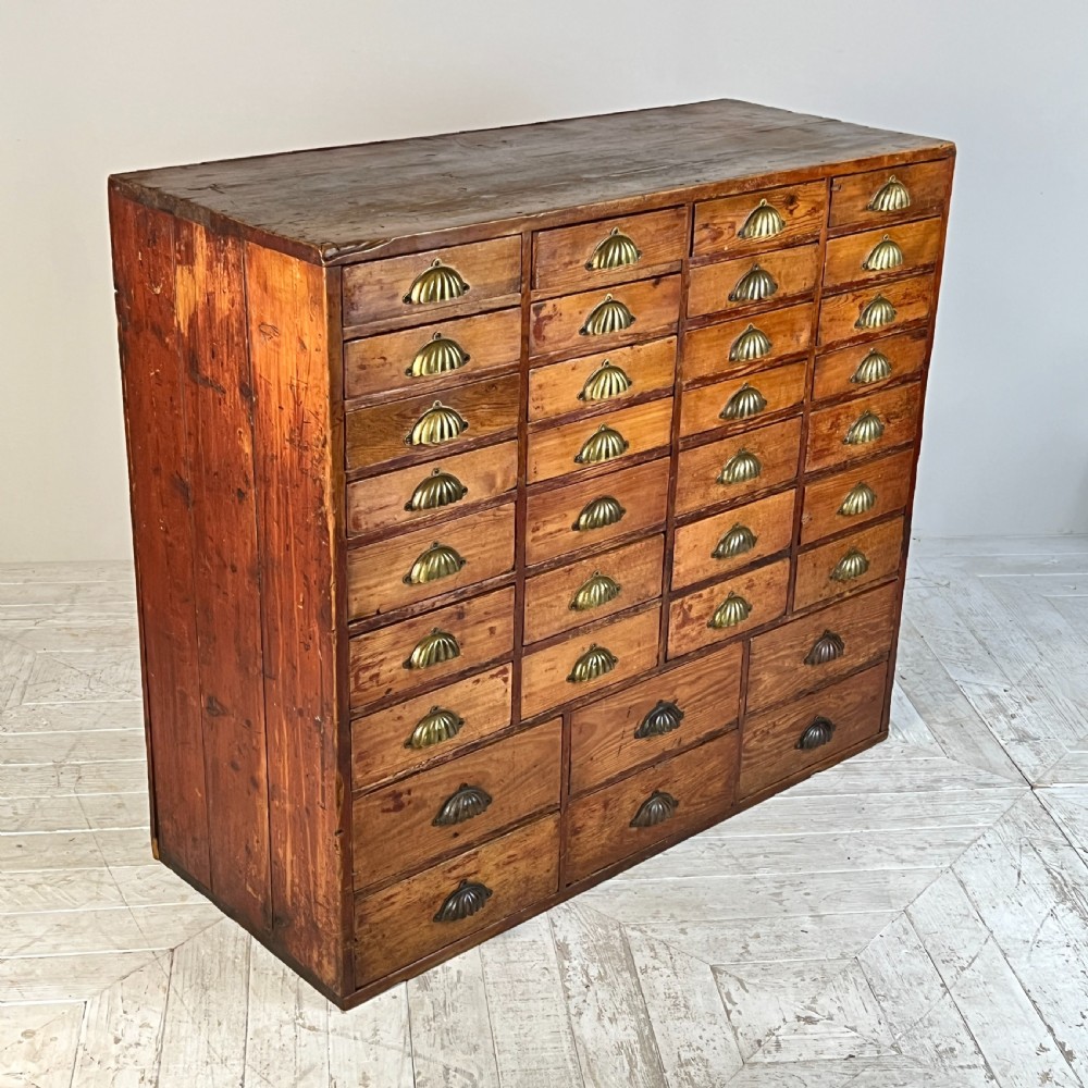A Bank Of Graduated Chemist Drawers Circa 1890 View VI