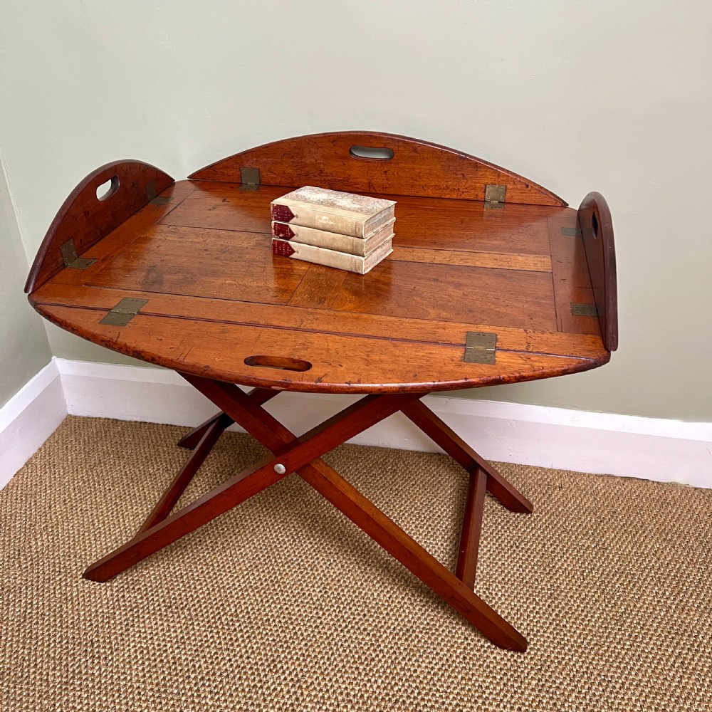 A C19th Mahogany Campaign Butlers Tray Table By Army & Navy CSL  View III