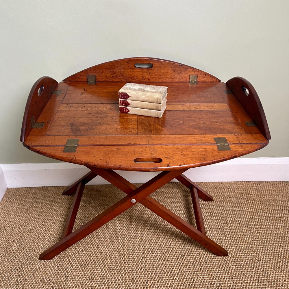 A C19th Mahogany Campaign Butlers Tray Table By Army & Navy CSL  View IV