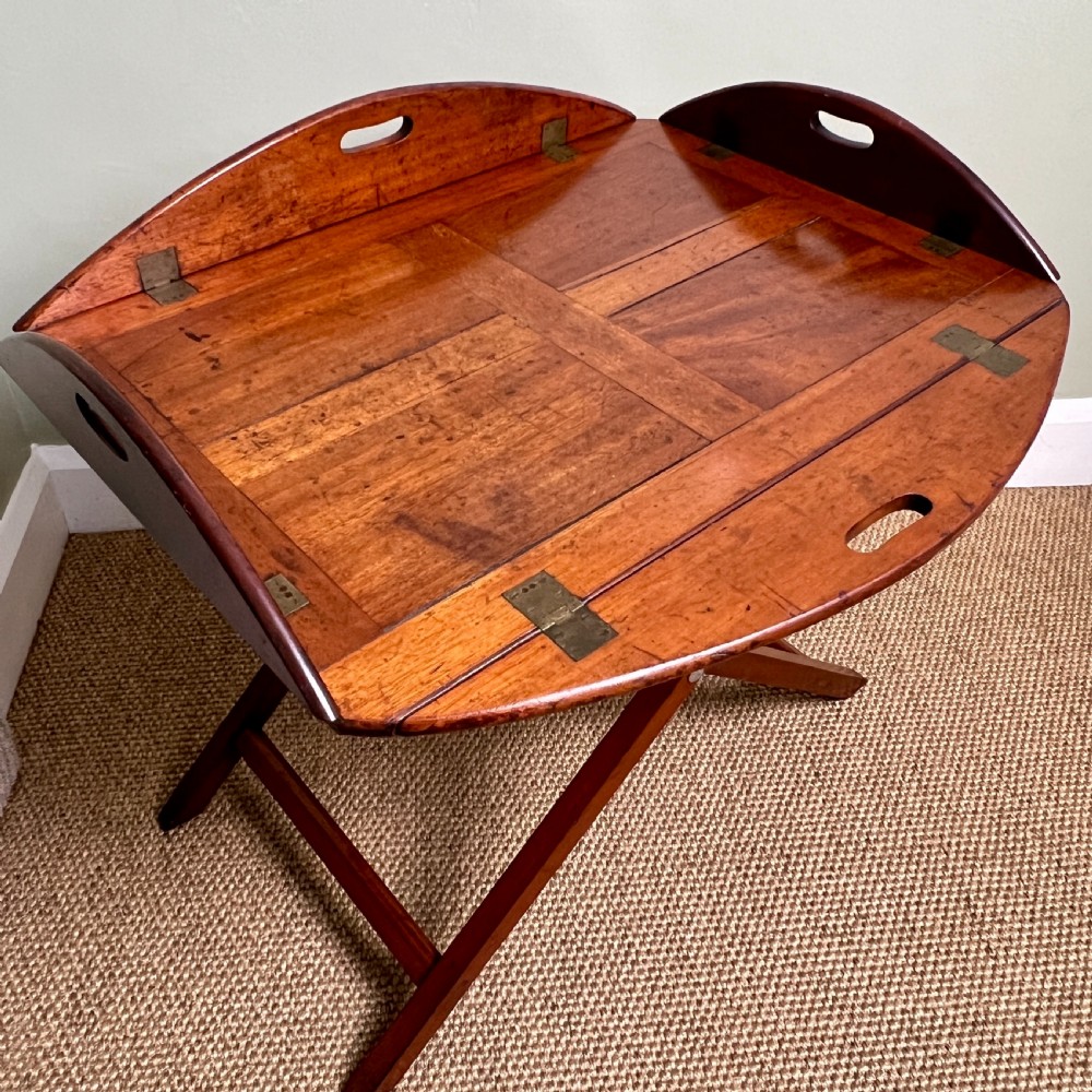 A C19th Mahogany Campaign Butlers Tray Table By Army & Navy CSL  View VII