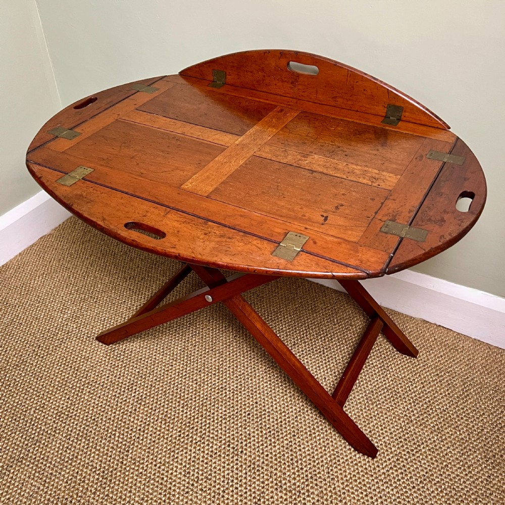 A C19th Mahogany Campaign Butlers Tray Table By Army & Navy CSL  View X