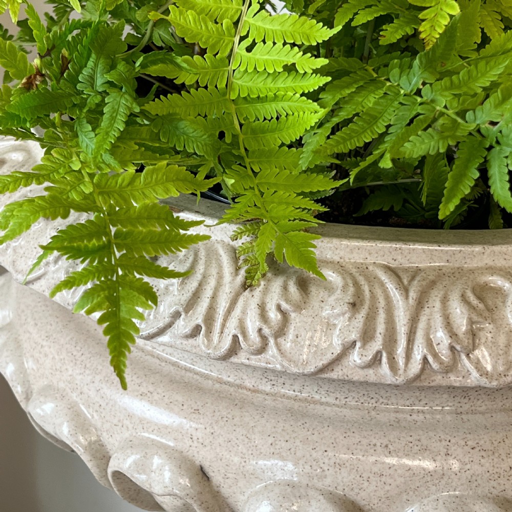 A Rare Pair Of Victorian Salt Glazed Urn Planters View III