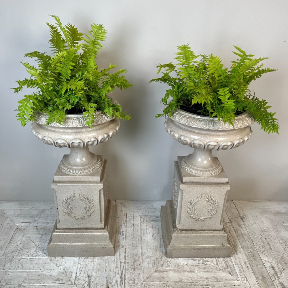 A Rare Pair Of Victorian Salt Glazed Urn Planters View VI
