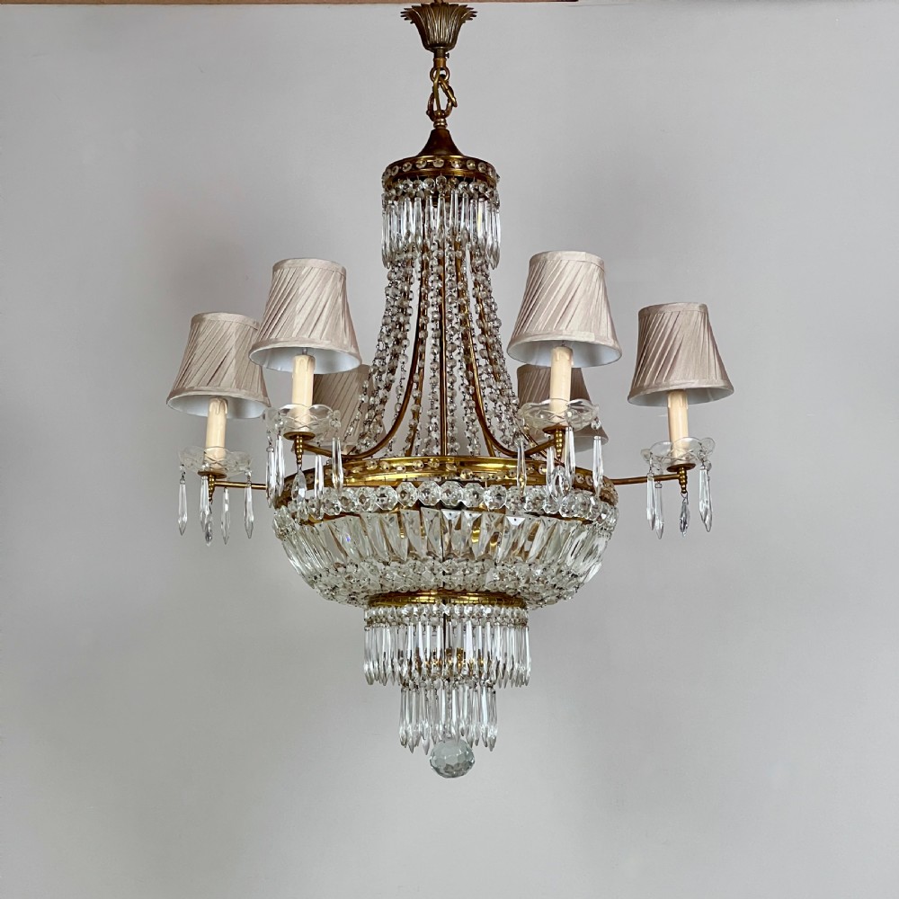 Empire Style Crystal Tent And Bag Chandelier View II