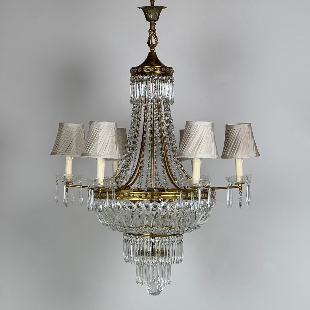 Empire Style Crystal Tent And Bag Chandelier View IV