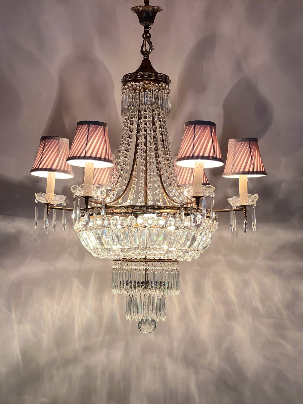 Empire Style Crystal Tent And Bag Chandelier View VIII