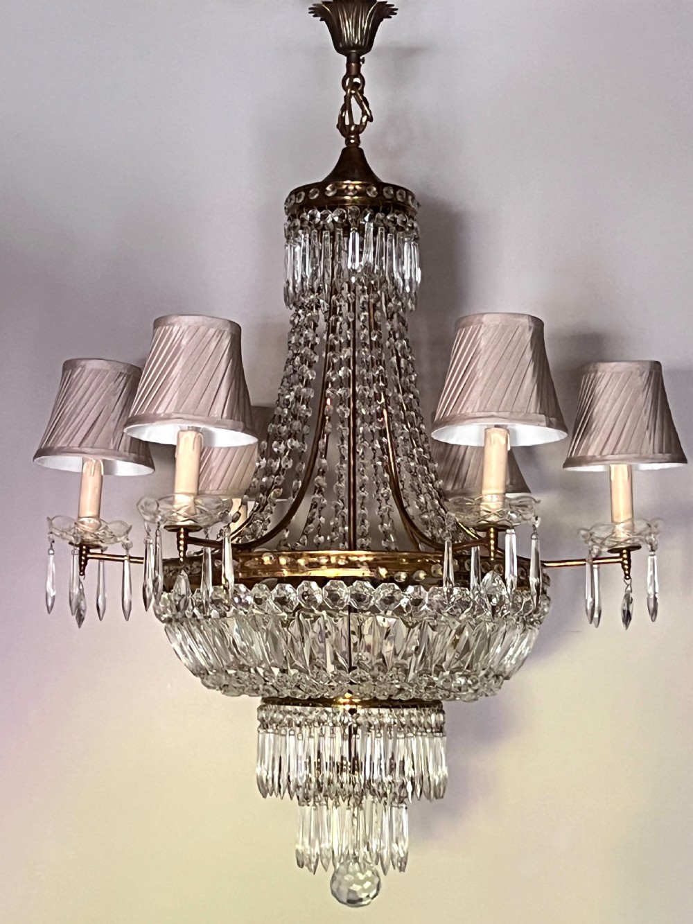 Empire Style Crystal Tent And Bag Chandelier View IX