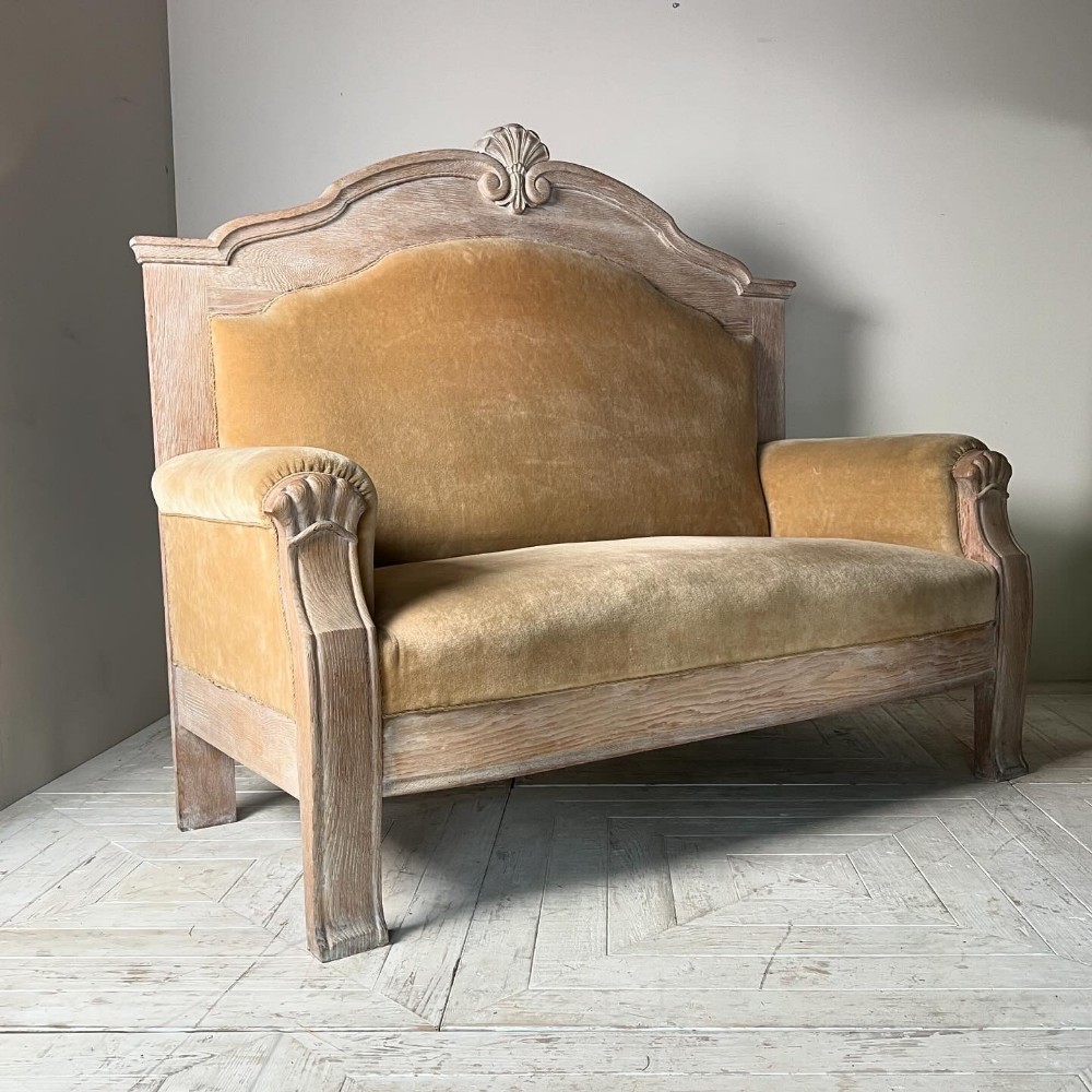 Early 20th Century Limed Oak Danish Sofa
